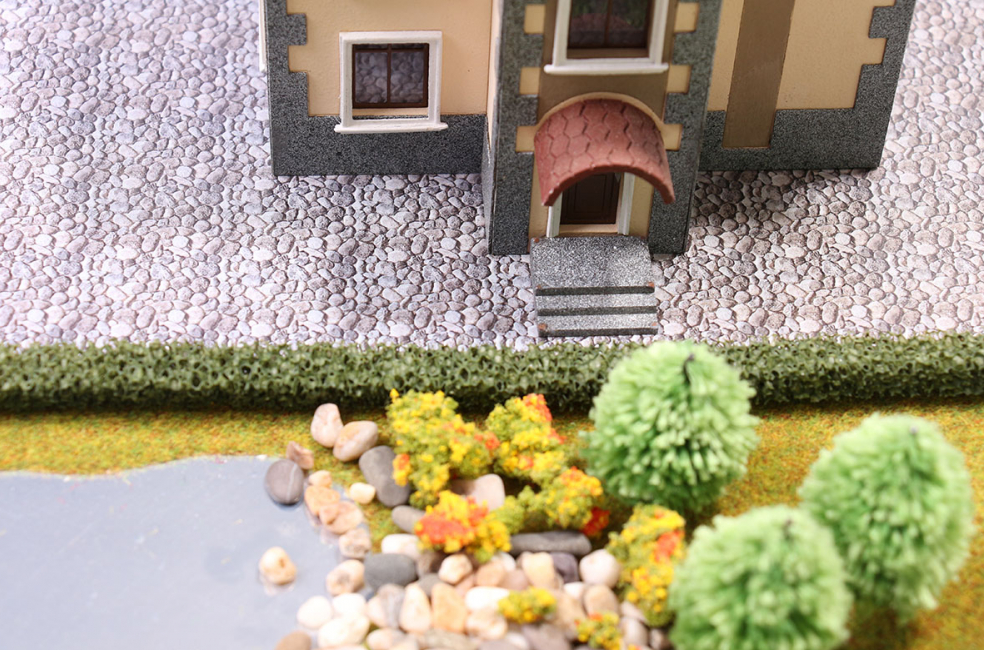 040tkb008 Текстура булыжной мостовой для макетов. Лист А4.