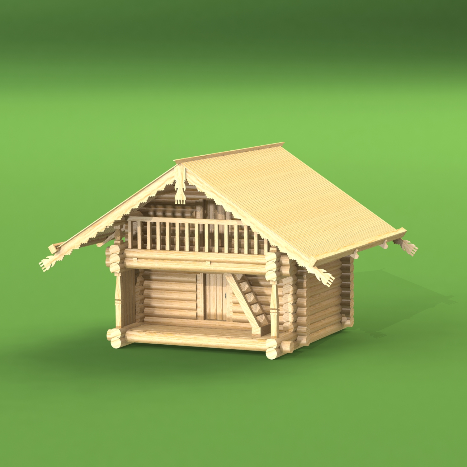 1510 сборная деревянная модель Амбар из деревни Коккойла СВ Модель