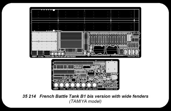 ABR-35-214  Дополнения для  French Battle Tank B1 bis – with wide fenders для Tamiya 1/35