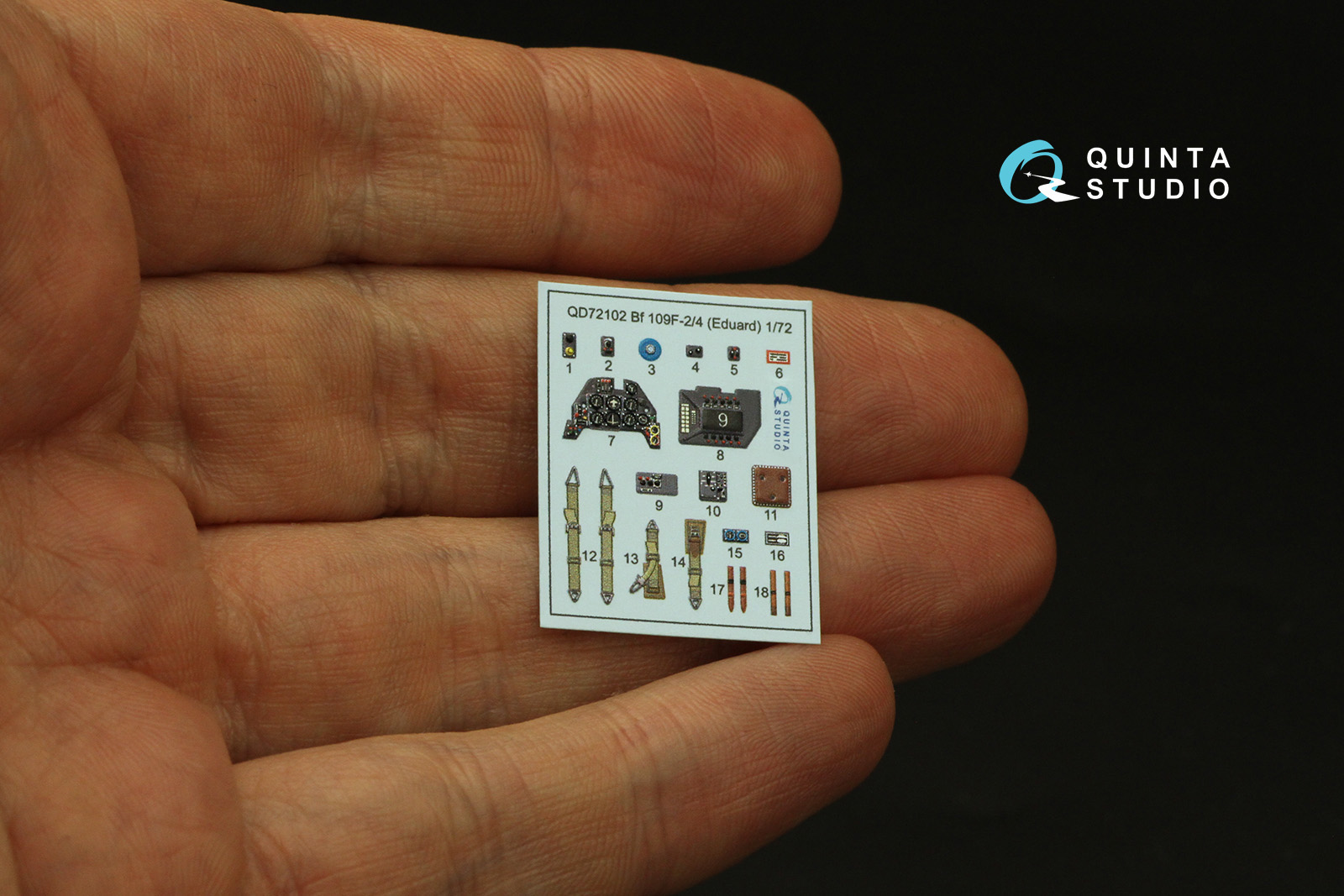 QD72102 3D Декаль интерьера кабины BF 109F-2/4 (Eduard)