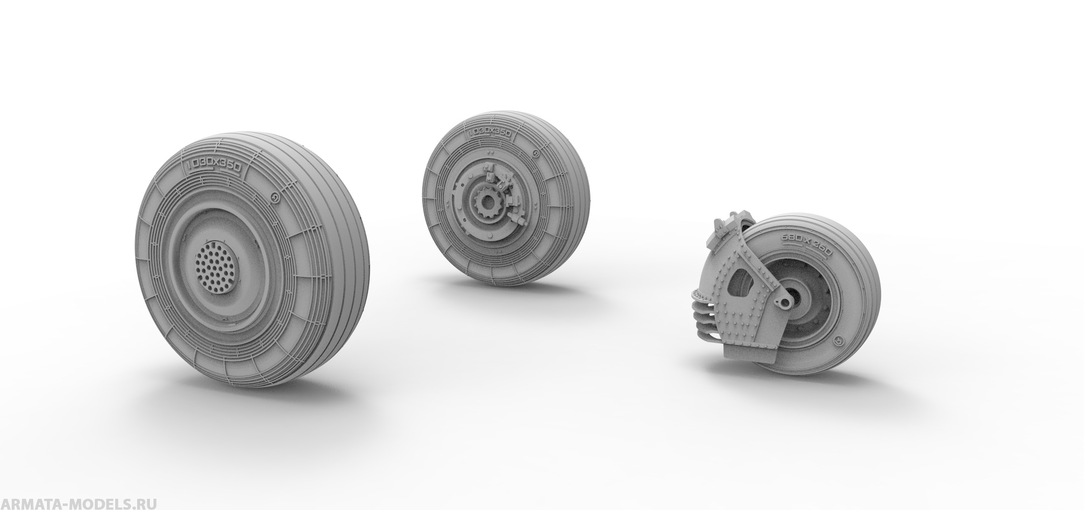 48272-1TMP Набор колес с брызговиком для Су-27, 1/48