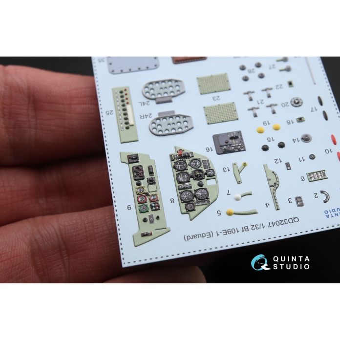 QD32047 3D Декаль интерьера кабины Bf 109E-1 (для модели Eduard)