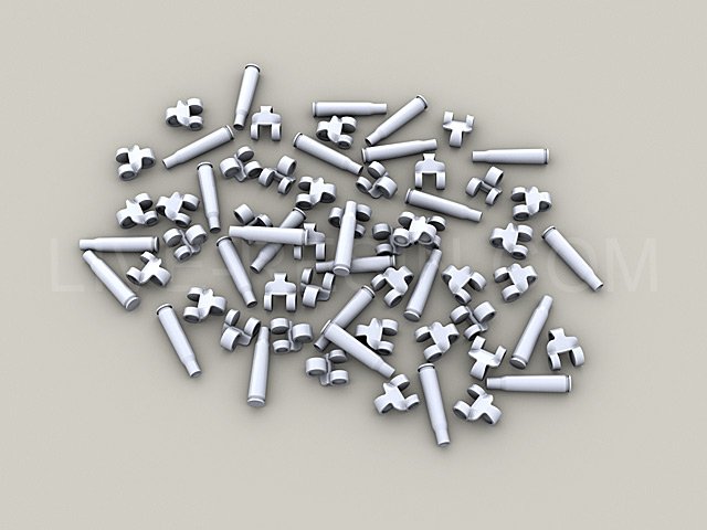 LRE35093 Набор патронов и использованных гильз от M2 Browning .50 калибра