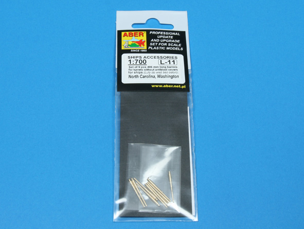 ABR-1:700-L-11  Дополнения для  Set of 9 pcs 406 mm long barrels for ships: North Carolina, Washington для  1/700