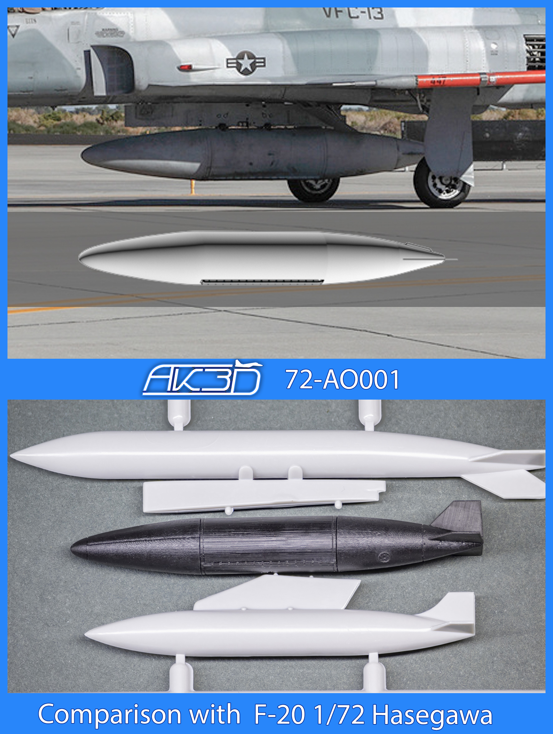 72-AO001 ПТБ (150 галлонов), 2 шт. для F-5E/N/F Tiger II; F-20 Tigershark.