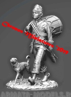 CHM-54177. Мальчик-барабанщик, Франция 1792-1800 гг. 54 мм. Материал - смола. Chronos Miniatures