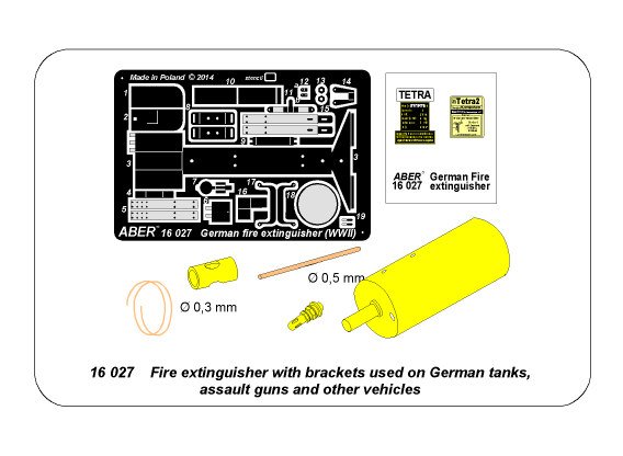 ABR-16-027  Дополнения для  Fire extinguisher with brackets used on German tanks, assault guns and other vehicles для Various 1/16