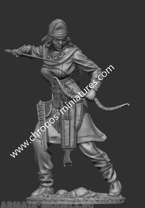 CHM-54283(M). Скифская знатная женщина, 4 век до н.э. 54 мм. Материал - белый металл. Chronos Miniatures