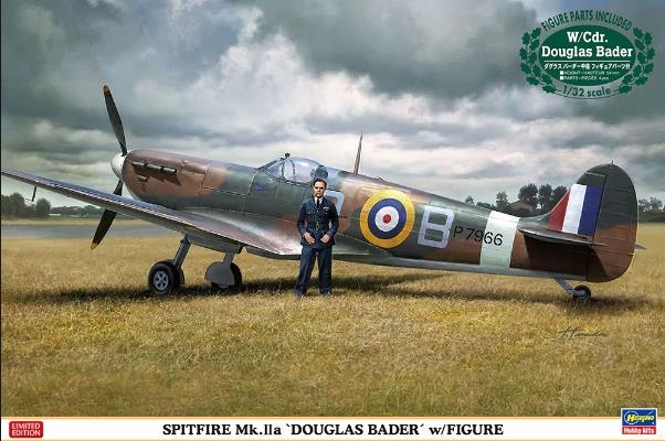 08247 Самолет SPITFIRE Mk.IIa DOUGLAS BADER w/FIGURE (HASEGAWA) 1/32