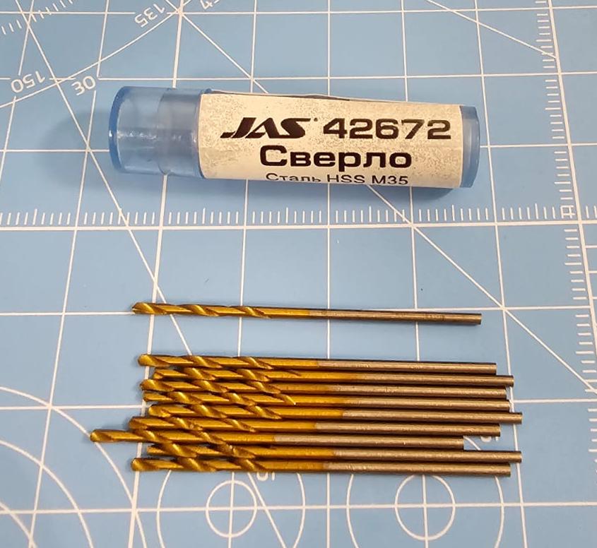 42672J Мини-сверло, HSS M35, титановое покрытие, d 1,3 мм, 10 шт.