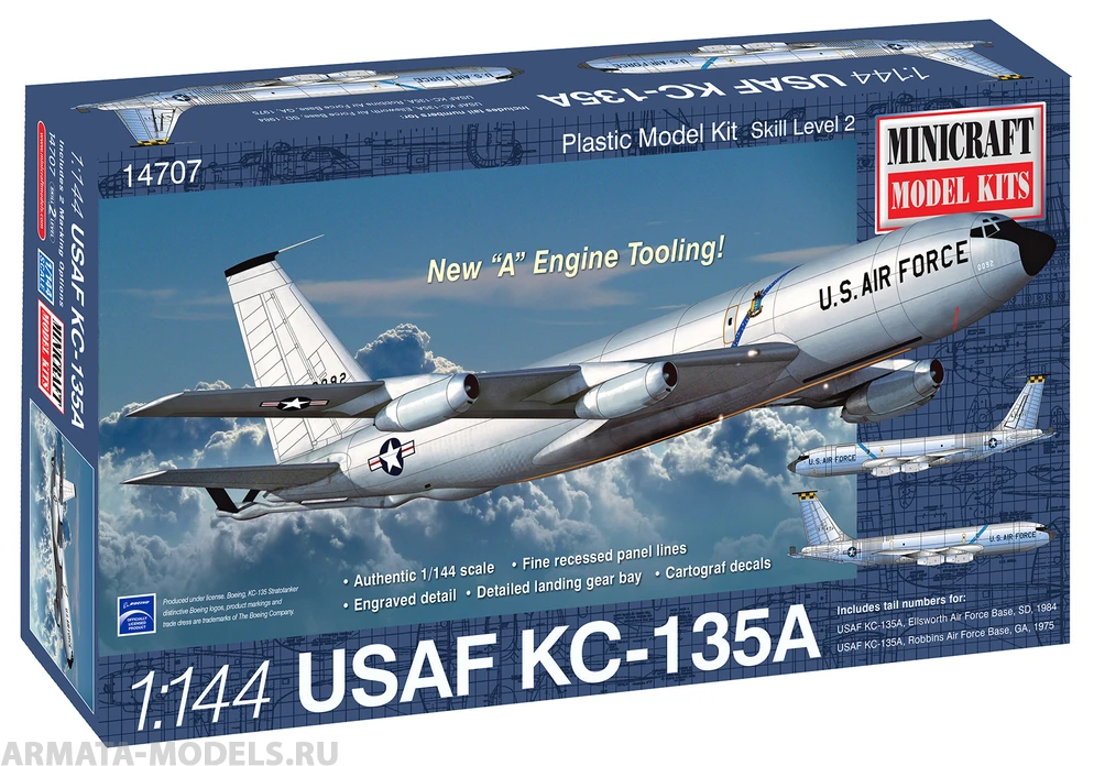 14707 Самолет-танкер KC-135A USAF SAC with 2 marking options MINICRAFT