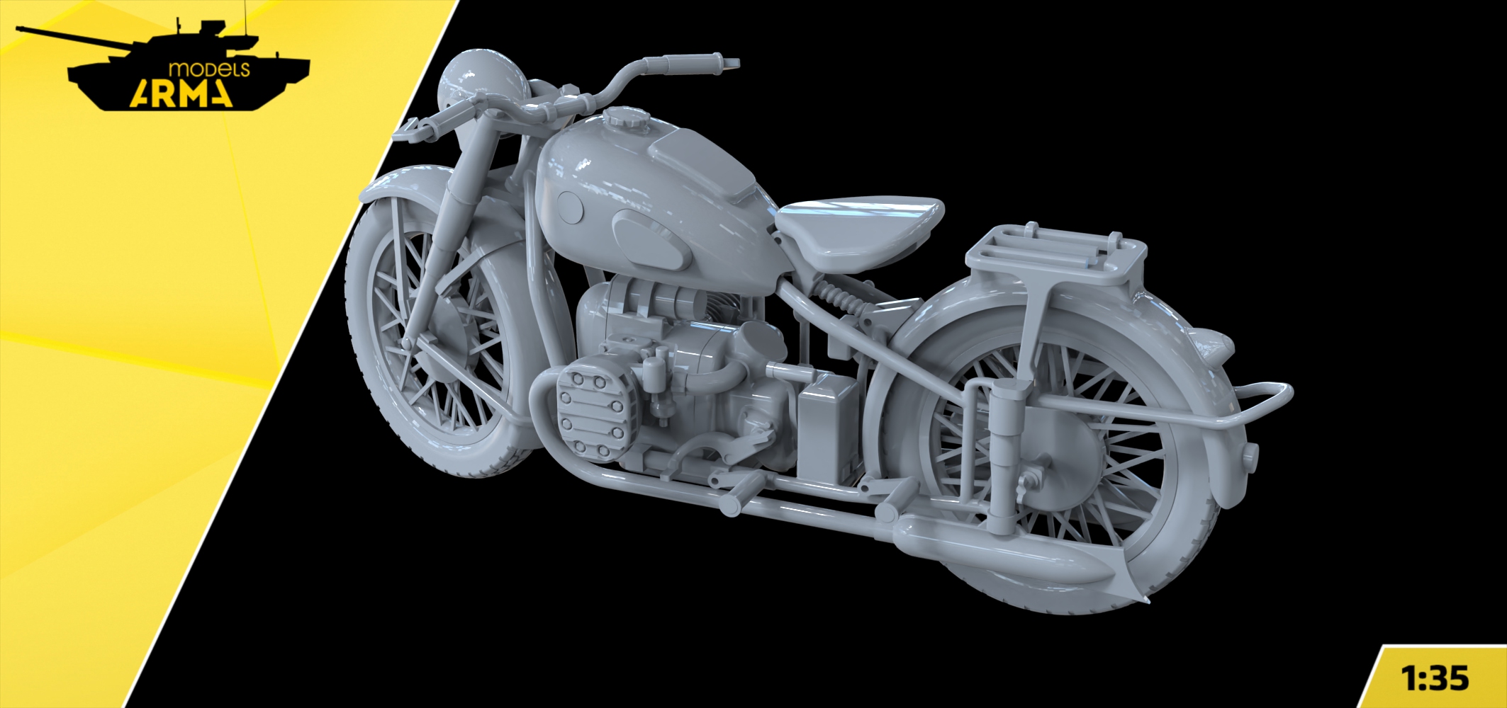 AM36048 Мотоцикл на корму КВ-2 «Багровый легион» Arma Models