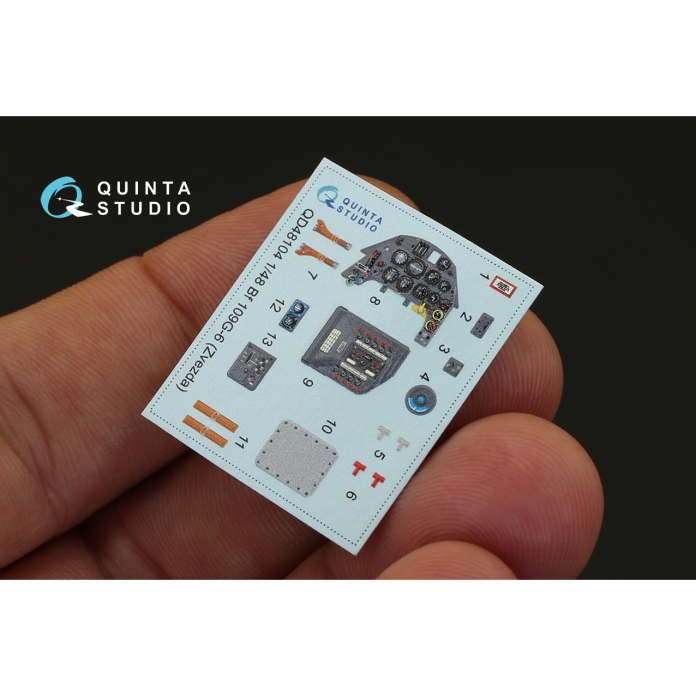 QD48104 1/48 3D Декаль интерьера кабины Bf 109G-6 (для модели Звезда) Quinta Studio