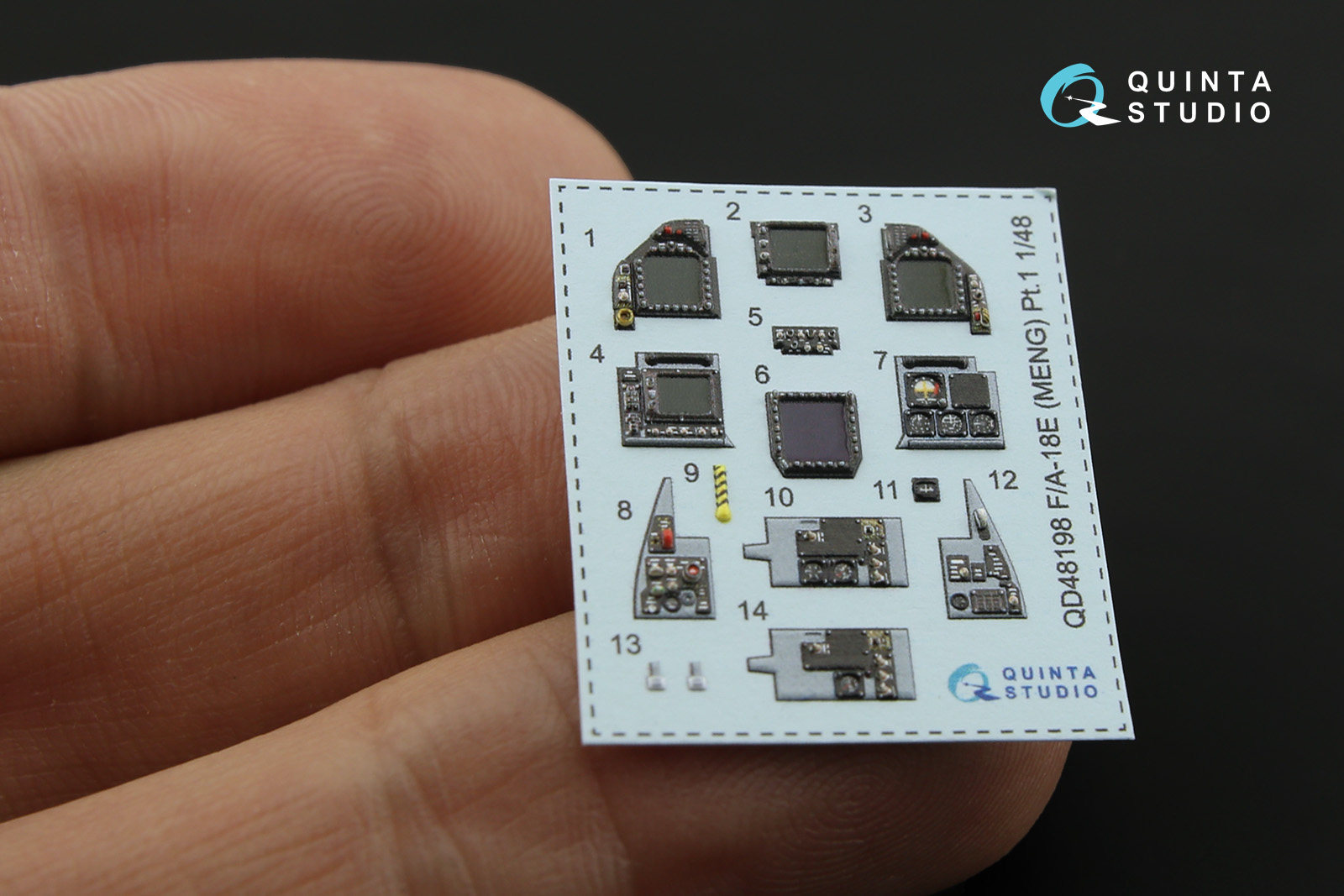 QD48198 3D Декаль интерьера кабины F/A-18E (для модели Meng)