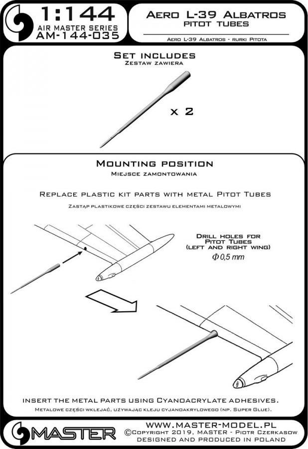 AM-144-035 Aero L-39 Albatros - трубки Пито