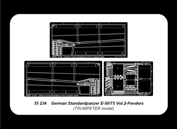ABR-35-234  Дополнения для  German Standardpanzer E-75/50– vol. 2 Fenders для Trumpeter 1/35