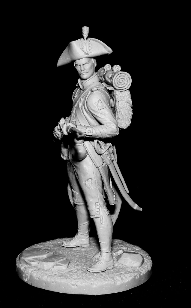 CHM-54129(M). Фузилер линейных пехотных полубригад, Франция 1793-1800 гг. 54 мм. Материал - белый металл. Chronos Miniatures