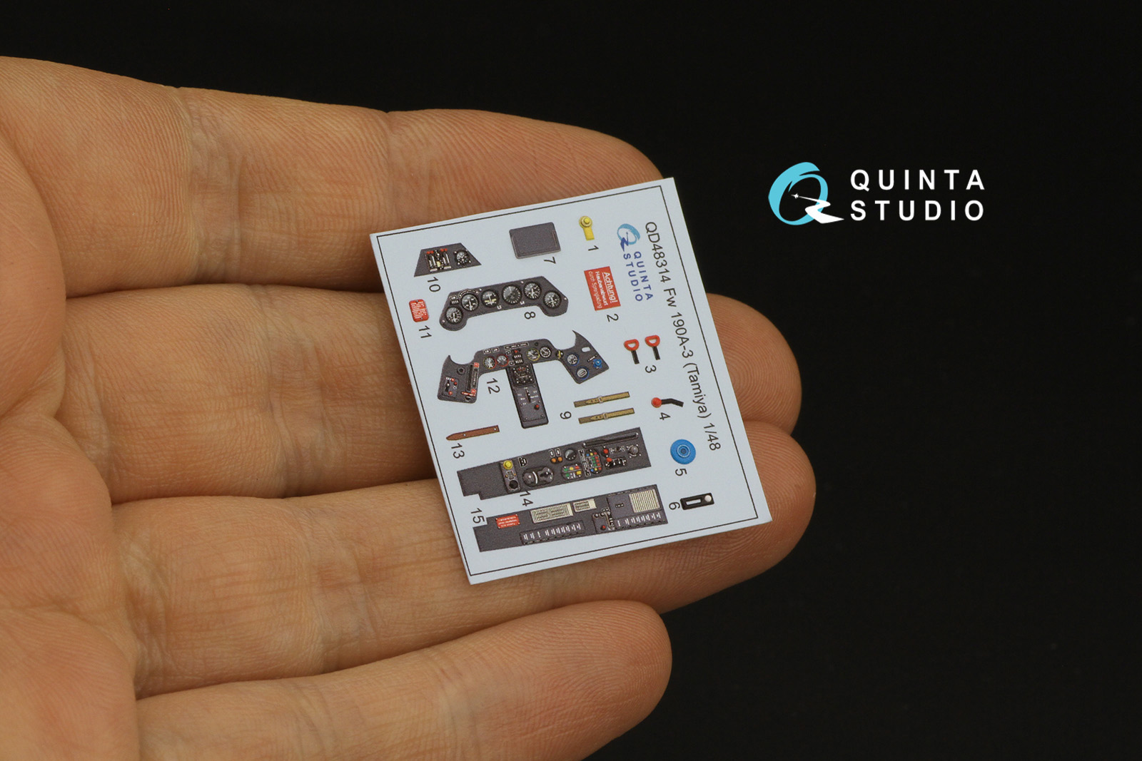 QD48314 3D Декаль интерьера кабины Fw 190A-3 (Tamiya)