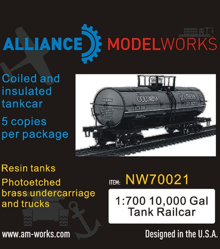 NW70021 Gal Tank Rail Car 1/700