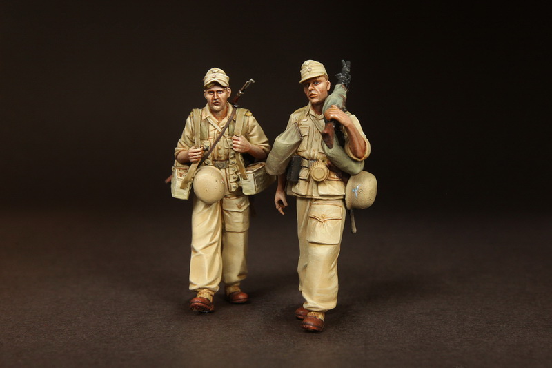 3614SOGA MG-34 team Fallschirmjager- Brigade Ramcke. El Alamein, August 1942. SOGA Miniatures