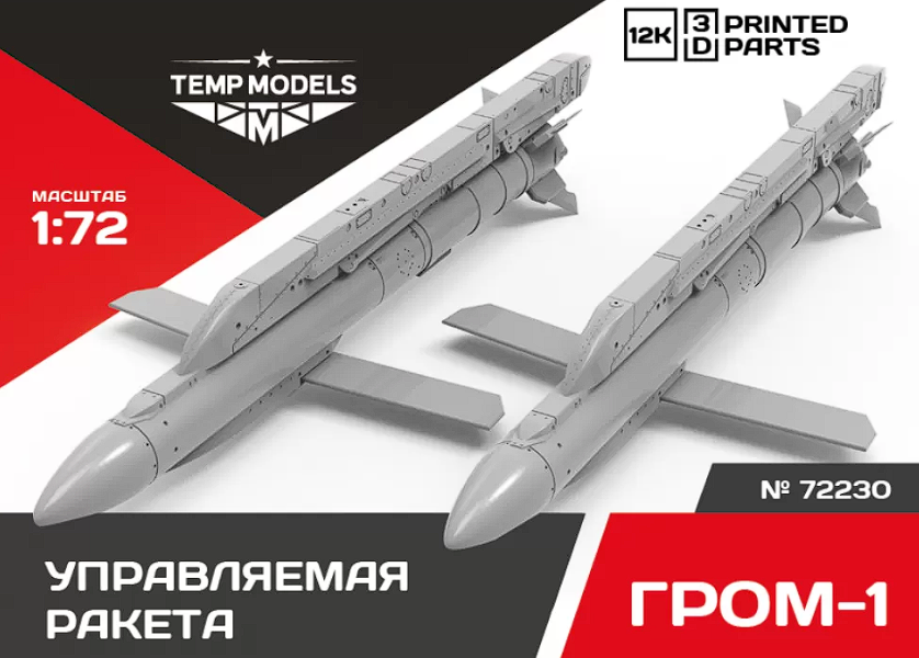 72230 УПРАВЛЯЕМАЯ РАКЕТА ГРОМ-1 1/72