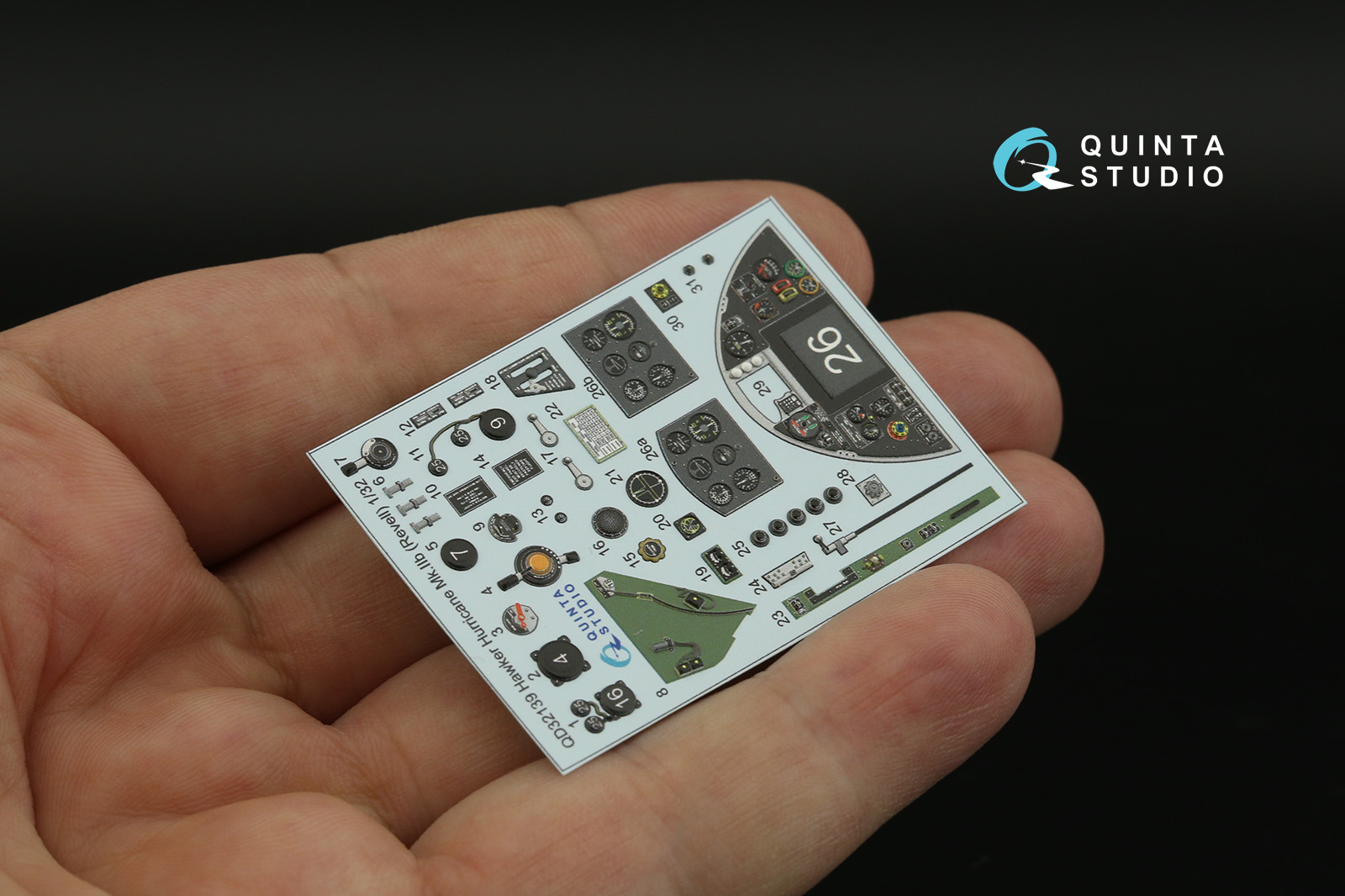 QD32139 3D Декаль интерьера кабины Hawker Hurricane Mk.IIb (Revell)