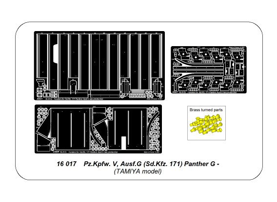 ABR-16-017  Дополнения для  Panther G/Jagdpanther- Vol.3- Fenders для Tamiya 1/16