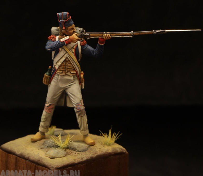 CHM-54130. Гренадер линейных пехотных полубригад, Франция 1794-1801 гг. 54 мм. Материал - смола. Chronos Miniatures