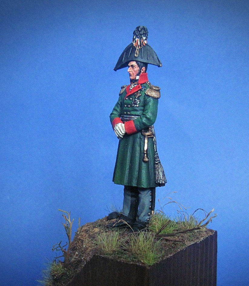 CHM-54071(M). Русский генерал Багратион П.И., 1812 г. 54 mm. Материал - белый металл. Chronos Miniatures