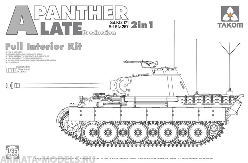 2099 Panther Ausf. A late prod. (full interior) Takom