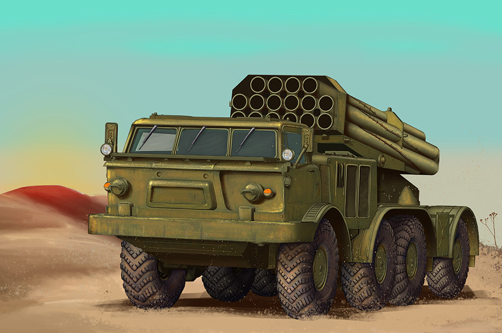 07180P РСЗО Russian 9P140 TEL of 9K57 Uragan Multiple Launch Rocket System Trumpeter