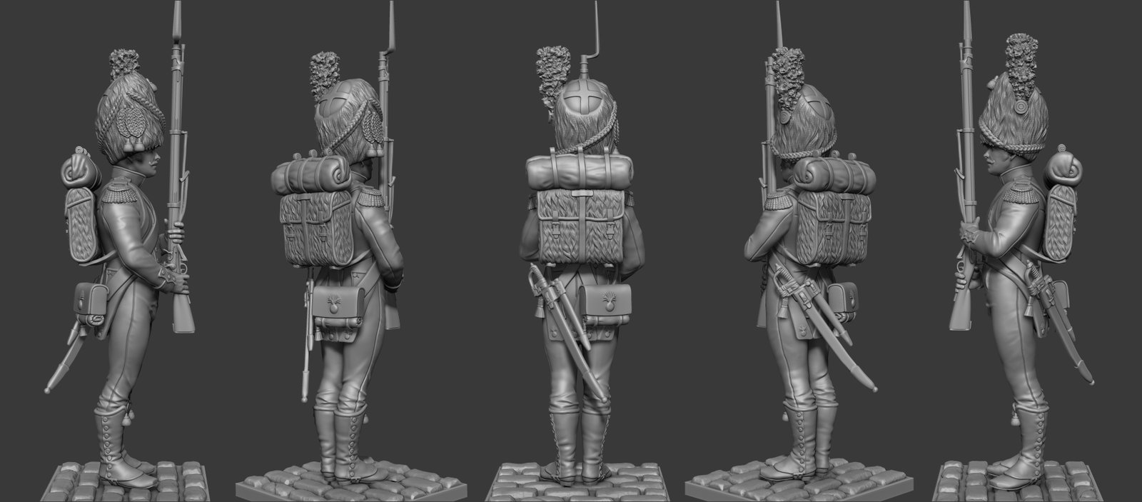 CHM-75004. Карабинер батальона Невшатель, 1810-12 гг. 75 мм. Материал – смола Chronos Miniatures