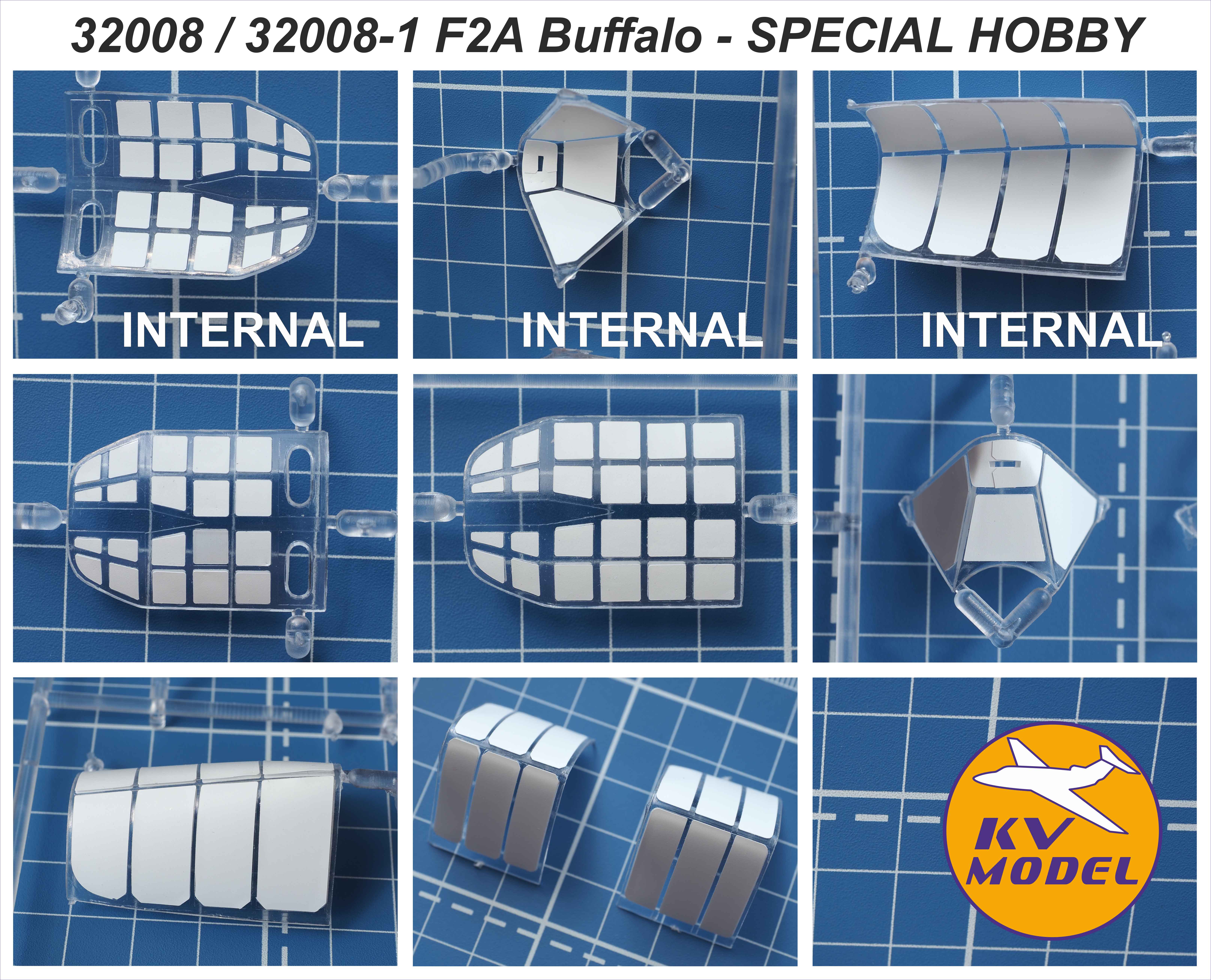 32008KV Окрасочная маска Model 339B/C/D / F2A-1/A-2 Bufallo (SPECIAL HOBBY #SH32004, #SH32013, #SH32010, #SH32043, #SH32064) + маски на диски и колеса