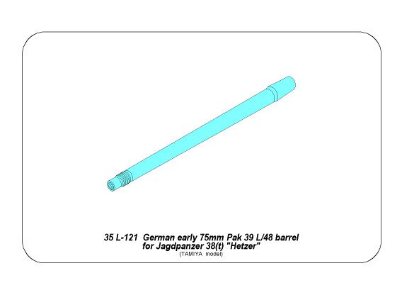 ABR-35-L-121  Дополнения для  German early 75 mm Pak39 L/48 barrel for Hetzer для Tamiya 1/35