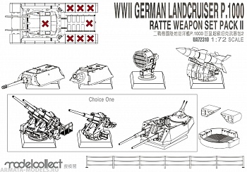UA72310 WWII German Landcruiser P.1000 Ratte Weapon Set Pack II