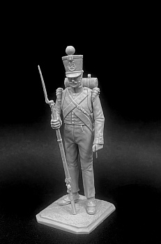 CHM-54343(M). Шассер 16-го легкого пехотного батальона, Голландия 1815 г. 54 мм. Материал - белый металл.