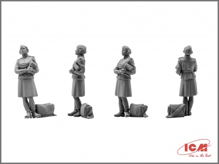 Набор фигурок 48084 Фигуры Пилоты и техники ВВС СССР (1943-1945 г.) ICM