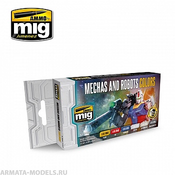 AMIG7127 Ammo Mig Набор акриловых красок  MECHAS & ROBOTS COLORS