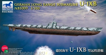 NB-5009 Подводная лодка German long range submarine U-IXB  (Bronco Models) 1/350