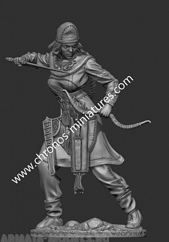 CHM-54283(M). Скифская знатная женщина, 4 век до н.э. 54 мм. Материал - белый металл.