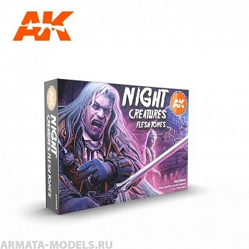 AK11602 Набор акриловых красок NIGHT CREATURES FLESH TONE SET