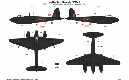 A03019 Самолет De Havilland Mosquito MkII/VI/XVIII Airfix