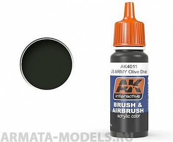 AK-4011 Краска акриловая US ARMY OLIVE DRAB