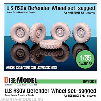DW35022 Дополнение для моделей WW2 German Cargo truck Kfz.305 Sagged Wheel set (for Tamiya/italeri 1/48)