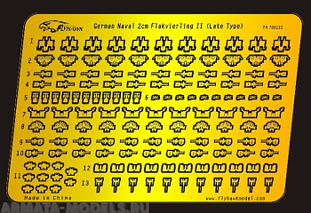FH700133 Фототравление WWII German Naval 2cm Flakvierling II(Later Type)