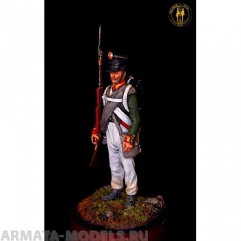 ОП.60.081 Фигура из белого металла Унтер офицер пехоты 1812 г. Россия. 